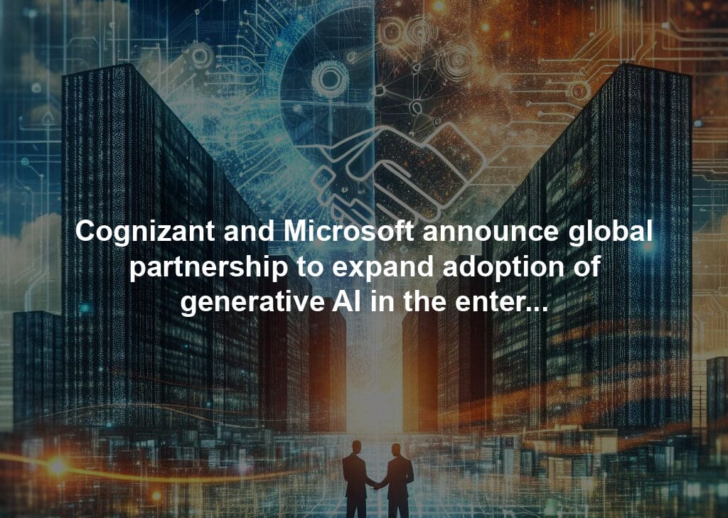 Cognizant and Microsoft announce global partnership to expand adoption of generative AI in the enterprise, and drive industry transformation