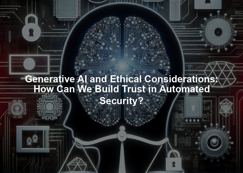 Generative AI and Ethical Considerations: How Can We Build Trust in Automated Security?