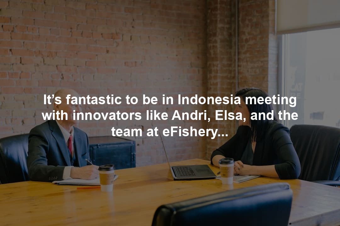 It’s fantastic to be in Indonesia meeting with innovators like Andri, Elsa, and the team at eFishery, who are applying next-generation AI to make aquaculture more productive — and sustainable.