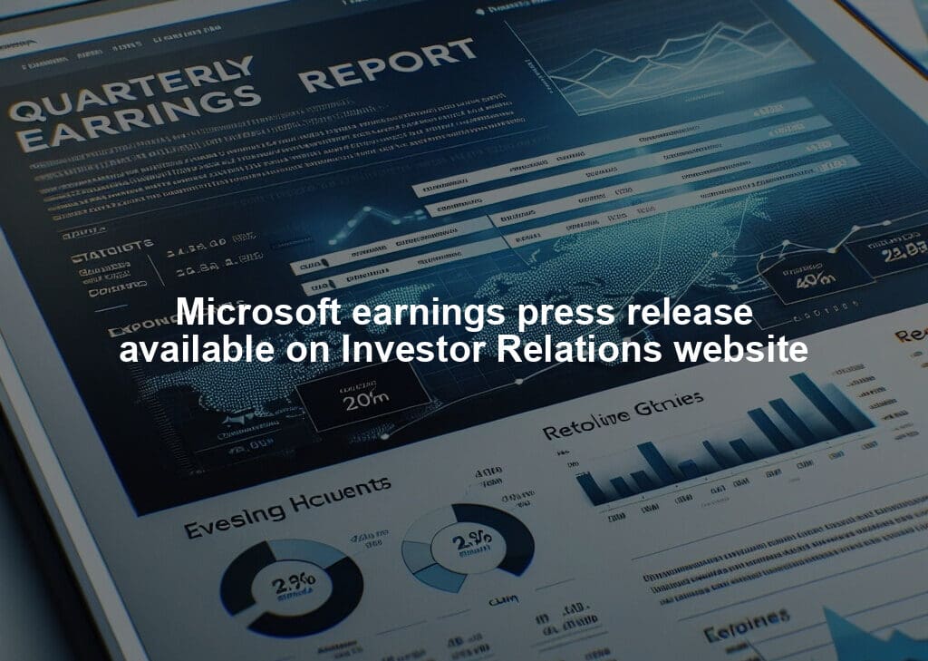 Microsoft earnings press release available on Investor Relations website