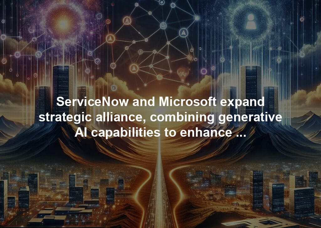 ServiceNow and Microsoft expand strategic alliance, combining generative AI capabilities to enhance choice and flexibility